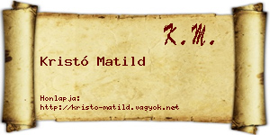 Kristó Matild névjegykártya